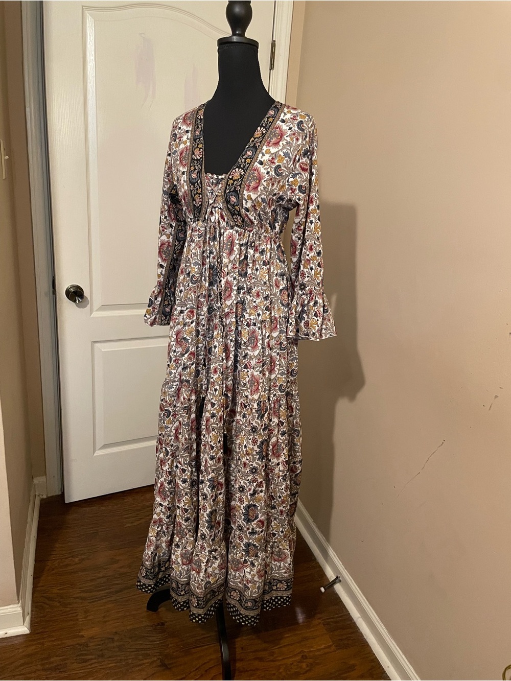 Anthropologie Boemo Boho Floral Maxi Dress Size M Western Prairie Renaissance - Picture 2 of 10